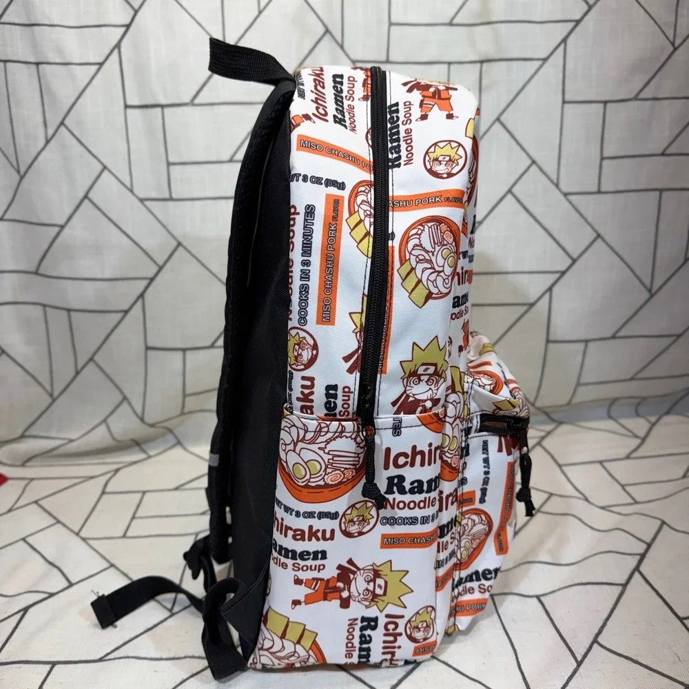 Naruto Shippuden Backpack OS White Ichiraku Ramen Noodle Soup Print Anime Bag
